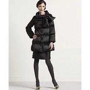 Exquisite Kate Spade Puffer DOWN Jacket Scart Coat Collar $599 Black Size Large